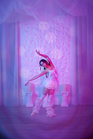 HoneySpice presents Venus At the Disco; A Contemporary release on modern ballet core. In this image you will find Shelby Rambo. This image was shot by lotusvalentine on set with Filmskrrt.