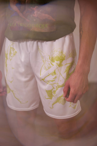 Radnell wears disco fever short from the Venus at the Disco Collection by Honeyspice
