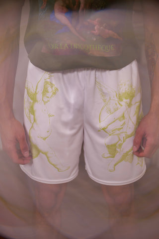 Radnell wears disco fever short from the Venus at the Disco Collection by Honeyspice