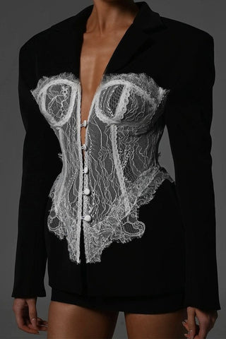 Harmonia Lace Contrast Blazer